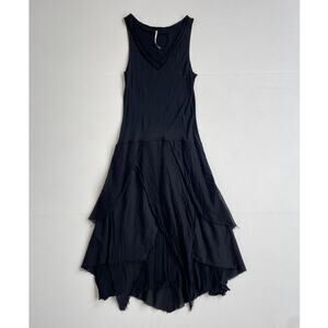 Y2K Black Sleeveless Tiered Fairy Goth Dress / Sz 14 / Grunge / Vicious Threads